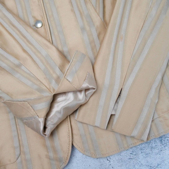 ESCADA Gold Damask Stripe MandarinCollar Button Front Jacket Blazer Size 38 US 8 - Picture 6 of 14